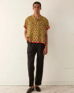 Men BODE Lemon Paisley Short Sleeve Shirt