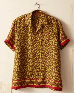 Men BODE Lemon Paisley Short Sleeve Shirt
