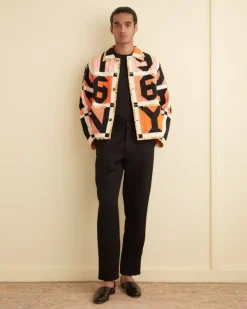 Men BODE Letter Block Quilt Jacket