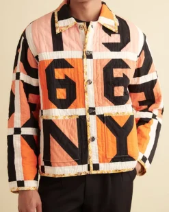 Men BODE Letter Block Quilt Jacket