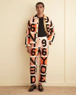 Men BODE Letter Block Quilt Trousers