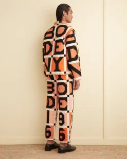 Men BODE Letter Block Quilt Trousers