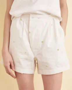 Women BODE Lime Pom Pom Shorts - Xs