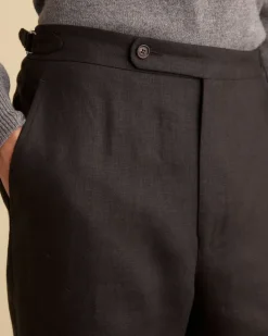 Men BODE Linen Suiting Trousers - Black