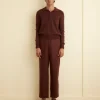 Men BODE Linen Suiting Trousers - Chocolate