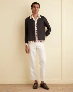 Men BODE Linen Suiting Trousers - Ivory