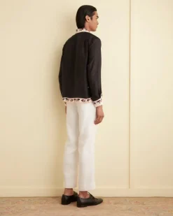 Men BODE Linen Suiting Trousers - Ivory