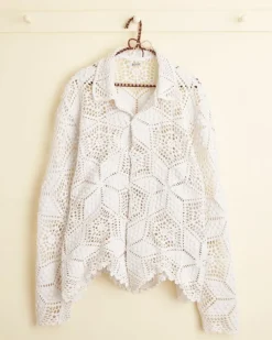 Men BODE Marble Star Long Sleeve Shirt - L