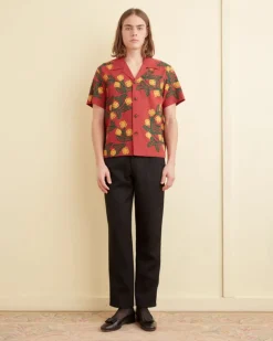 Men BODE Marigold Wreath Short Sleeve Shirt