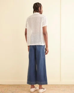 Men BODE Meandering Lace Short Sleeve Shirt