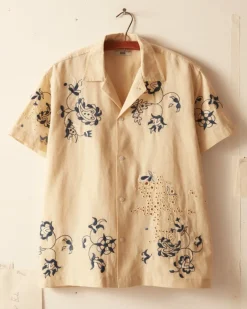 Men BODE Mended Floral Short Sleeve Shirt