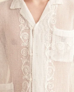 Men BODE Mesh Filigree Short Sleeve Shirt