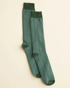 Men BODE Micro Check Socks - Green