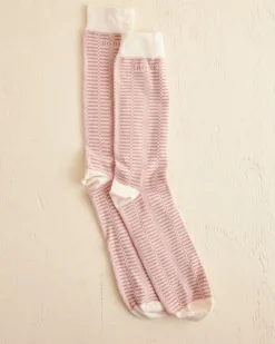 Men BODE Micro Check Socks - Pink Cream