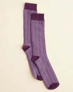 Men BODE Micro Check Socks - Purple