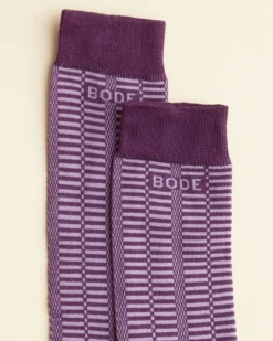 Men BODE Micro Check Socks - Purple