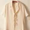 Men BODE Micro Tie Short Sleeve Shirt - Cream