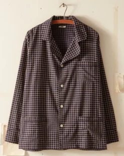 Men BODE Midnight Grid Pajama Shirt