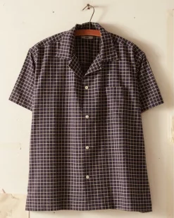 Men BODE Midnight Grid Short Sleeve Shirt