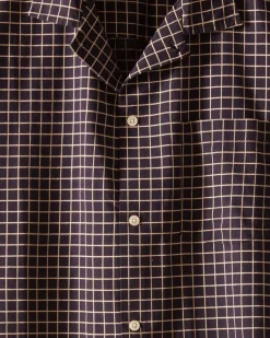 Men BODE Midnight Grid Short Sleeve Shirt