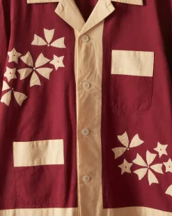 Men BODE Moonflower Applique Long Sleeve Shirt