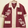 Men BODE Moonflower Applique Short Sleeve Shirt