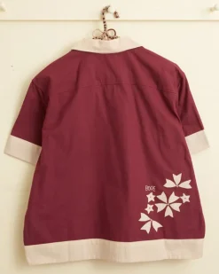 Men BODE Moonflower Applique Short Sleeve Shirt