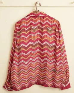 Men BODE Mothra Zig-Zag Long Sleeve Shirt