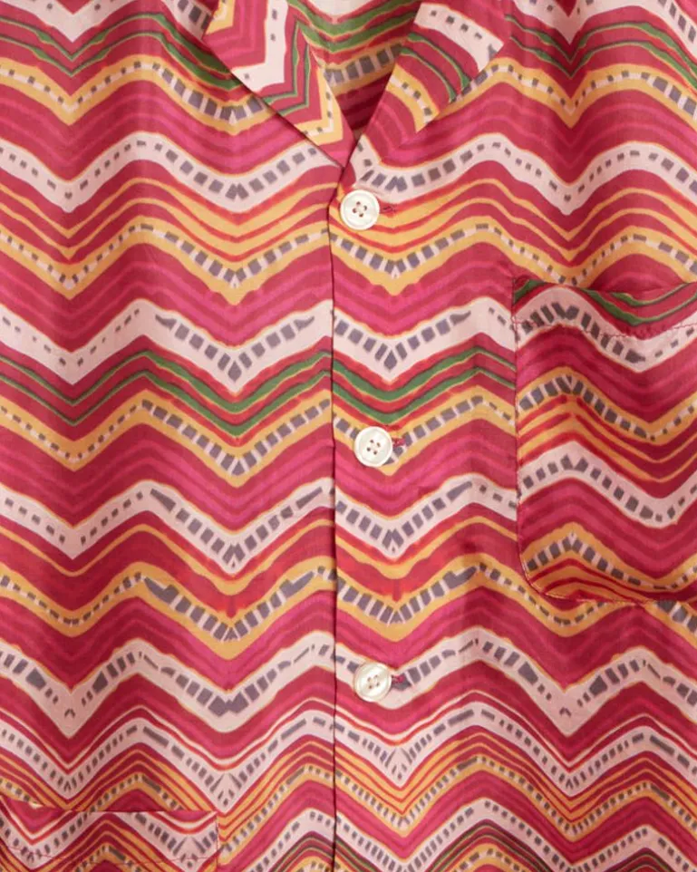 Men BODE Mothra Zig-Zag Short Sleeve Shirt