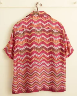 Men BODE Mothra Zig-Zag Short Sleeve Shirt