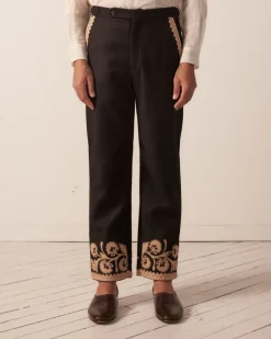 Men BODE Myrtle Flower Trousers