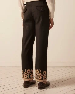 Men BODE Myrtle Flower Trousers