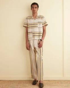 Men BODE Namesake Stripe Short Sleeve Shirt