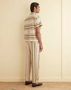 Men BODE Namesake Stripe Short Sleeve Shirt