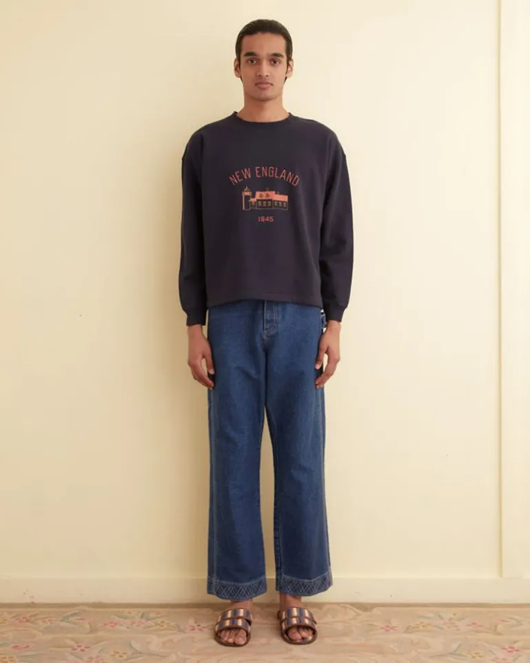 Men BODE New England Crewneck - Midnight