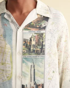 Men BODE New York City Map Long Sleeve Shirt