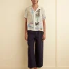 Men BODE New York City Map Short Sleeve Shirt