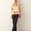 Men BODE Novel Star Quilt Long Sleeve Shirt