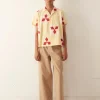 Men BODE Novel Star Quilt Short Sleeve Shirt