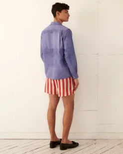 Men BODE One-Of-A-Kind Damask Long Sleeve Shirt