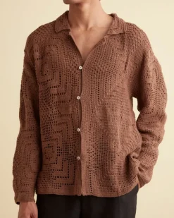 Men BODE Overdye Crochet Shirt