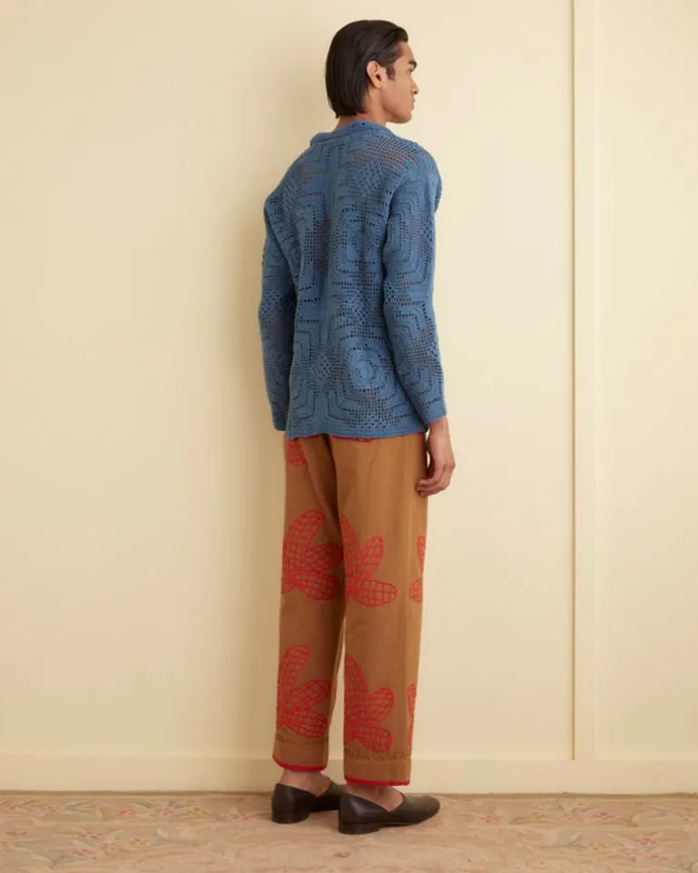 Men BODE Overdye Crochet Shirt