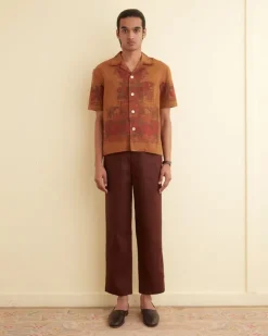 Men BODE Overdyed Tablecloth Shirt