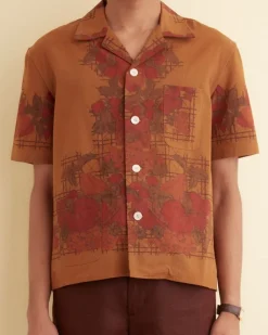 Men BODE Overdyed Tablecloth Shirt