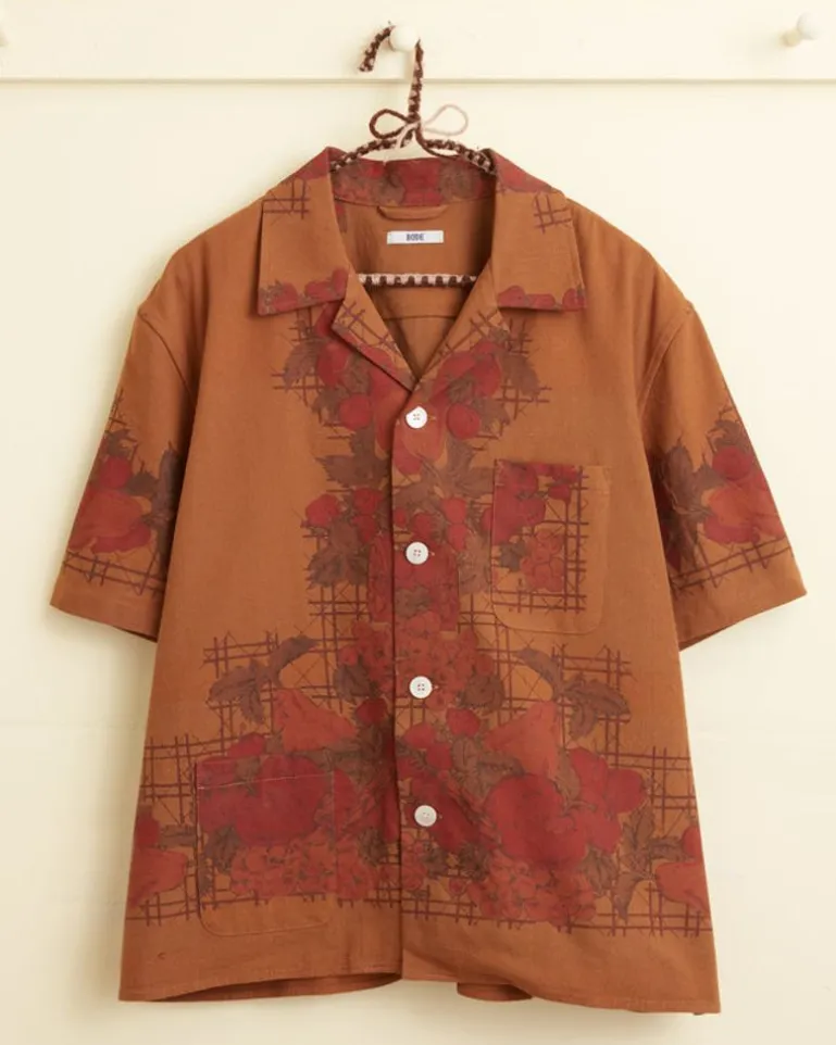 Men BODE Overdyed Tablecloth Shirt