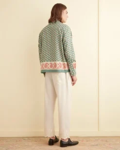 Men BODE Paisley Frame Long Sleeve Shirt