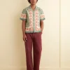 Men BODE Paisley Frame Short Sleeve Shirt
