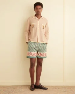 Men BODE Paisley Frame Shorts