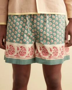 Men BODE Paisley Frame Shorts