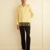 Men BODE Paquerette Fringe Long Sleeve Shirt